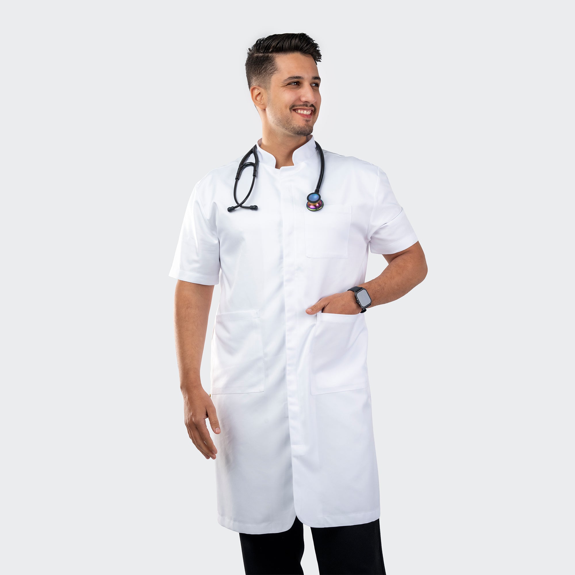 Blouse PRO™ Demi Manches Col Officier - Homme