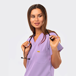 Pyjama de bloc Femme Col V Lavande
