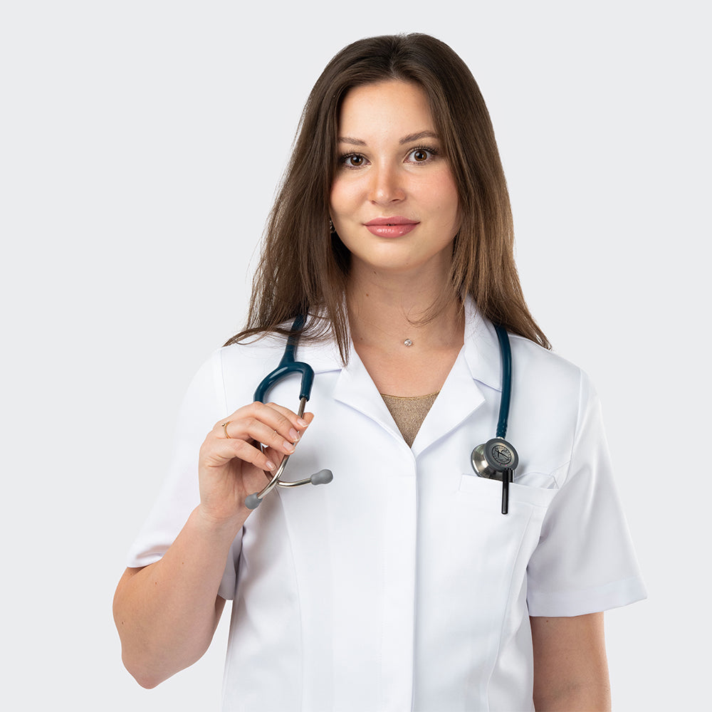 Blouse PRO™ Demi Manches Col Chemisier - Femme
