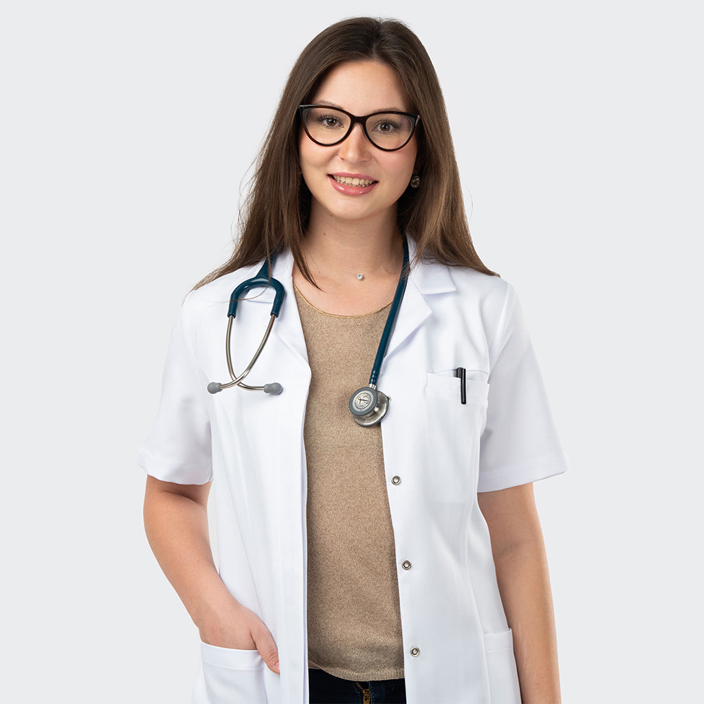 Blouse PRO™ Demi Manches Col Chemisier - Femme
