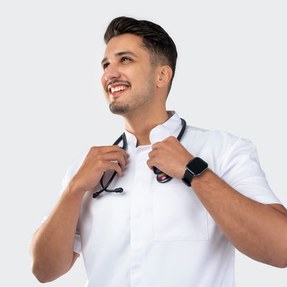 Blouse PRO™ Demi Manches Col Officier - Homme