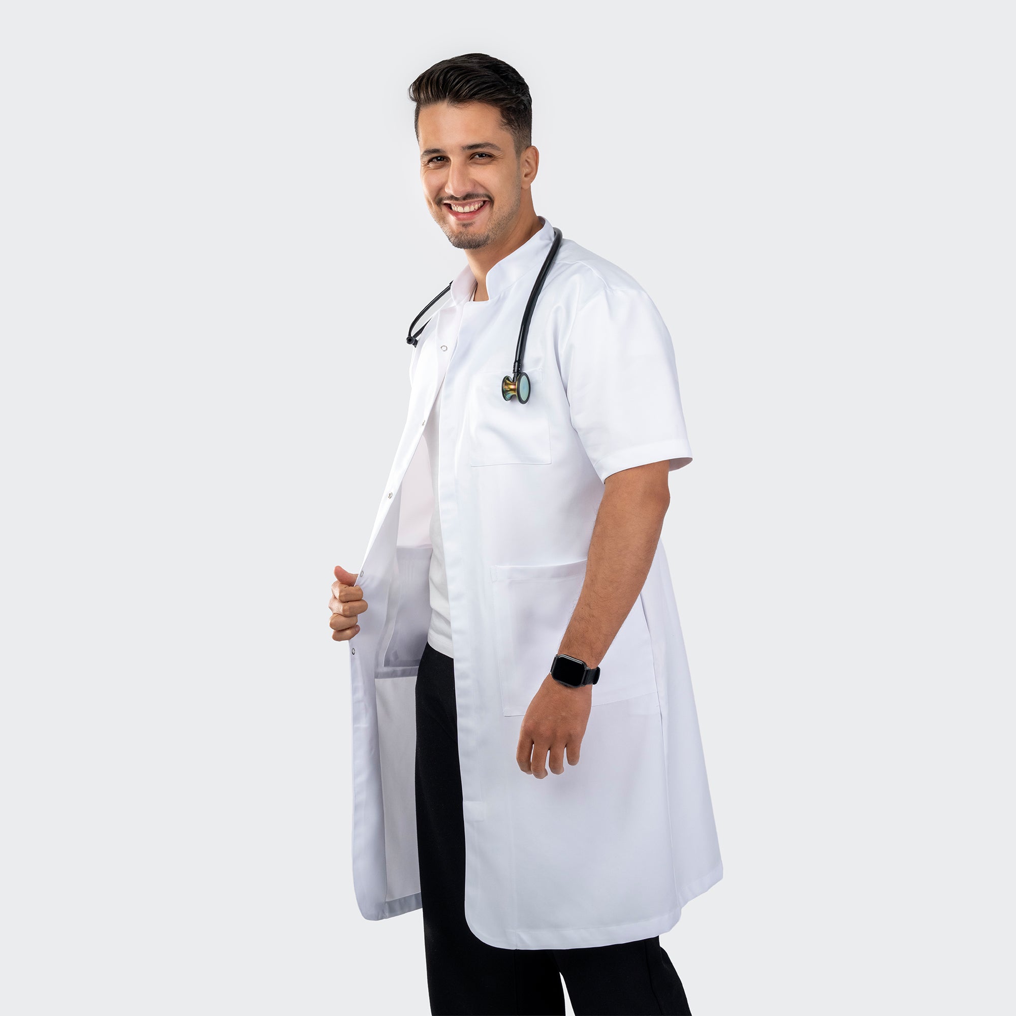 Blouse PRO™ Demi Manches Col Officier - Homme