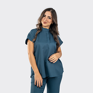 Pyjama de bloc Femme Col Mao Pétrole