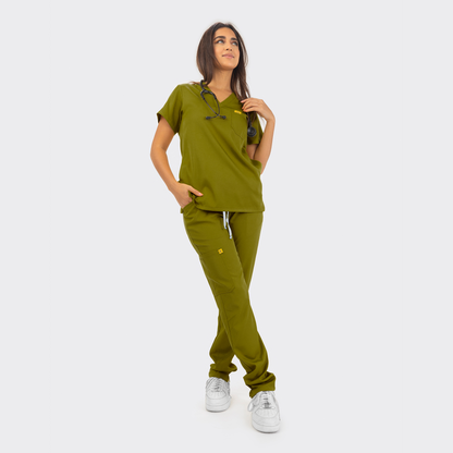 Pyjama de Bloc Col V Stretch - Femme