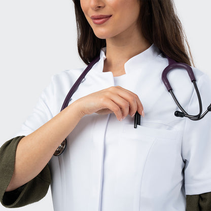 Blouse PRO™ Demi Manches Col Officier - Femme